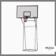 Basketbol Potası 4 Direk Sabit Model Fiber Panya 